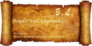 Bogárdi Levente névjegykártya