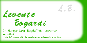 levente bogardi business card